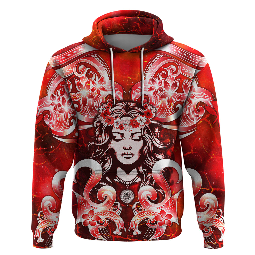 Hawaii Goddess Of Fire Madame Pele Hoodie Polynesian Style LT05 Pullover Hoodie Red - Polynesian Pride