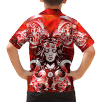 Hawaii Goddess Of Fire Madame Pele Kid Hawaiian Shirt Polynesian Style LT05 - Polynesian Pride