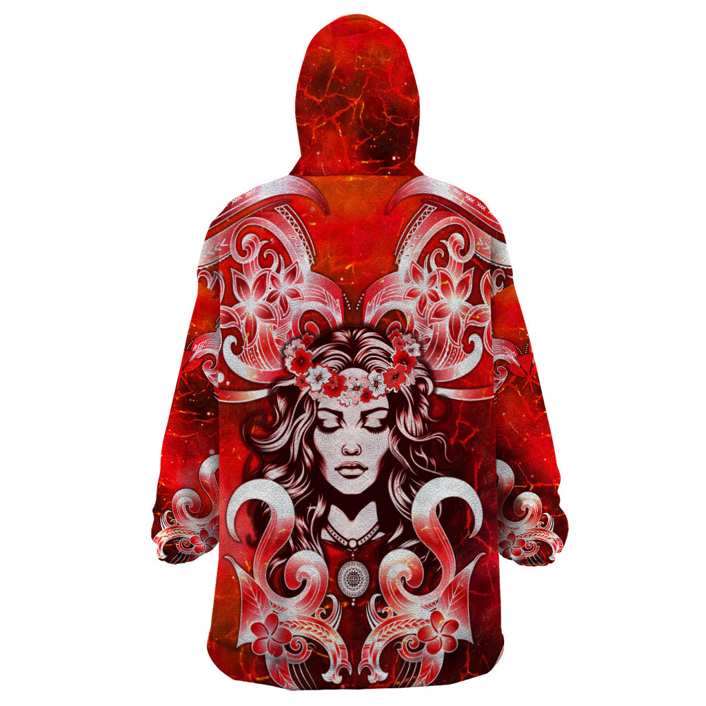 Hawaii Goddess Of Fire Madame Pele Wearable Blanket Hoodie Polynesian Style LT05 - Polynesian Pride