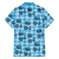 Blue Palaka Hawaii Family Matching Long Sleeve Bodycon Dress and Hawaiian Shirt Hawaiian Lehua Blossoms LT05 - Polynesian Pride
