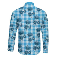 Blue Palaka Hawaii Family Matching Tank Maxi Dress and Hawaiian Shirt Hawaiian Lehua Blossoms LT05 - Polynesian Pride