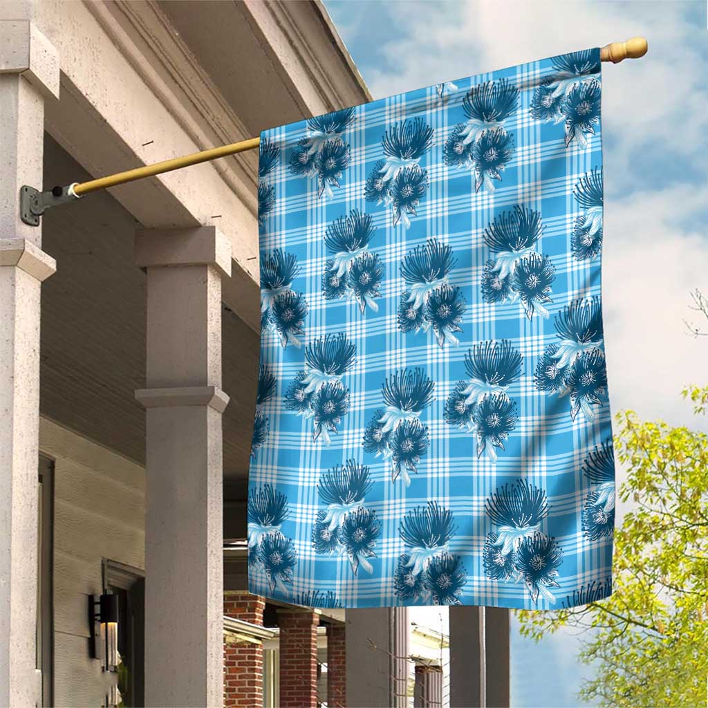 Blue Palaka Hawaii Garden Flag Hawaiian Lehua Blossoms