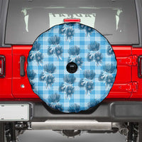 Blue Palaka Hawaii Spare Tire Cover Hawaiian Lehua Blossoms