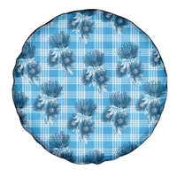 Blue Palaka Hawaii Spare Tire Cover Hawaiian Lehua Blossoms