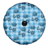 Blue Palaka Hawaii Spare Tire Cover Hawaiian Lehua Blossoms