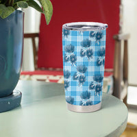 Blue Palaka Hawaii Tumbler Cup Hawaiian Lehua Blossoms