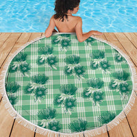 Green Palaka Hawaii Beach Blanket Hawaiian Lehua Blossoms