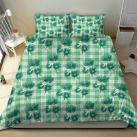 Green Palaka Hawaii Bedding Set Hawaiian Lehua Blossoms
