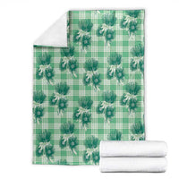 Green Palaka Hawaii Blanket Hawaiian Lehua Blossoms