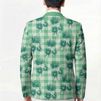 Green Palaka Hawaii Blazer Hawaiian Lehua Blossoms