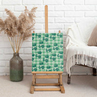 Green Palaka Hawaii Canvas Wall Art Hawaiian Lehua Blossoms