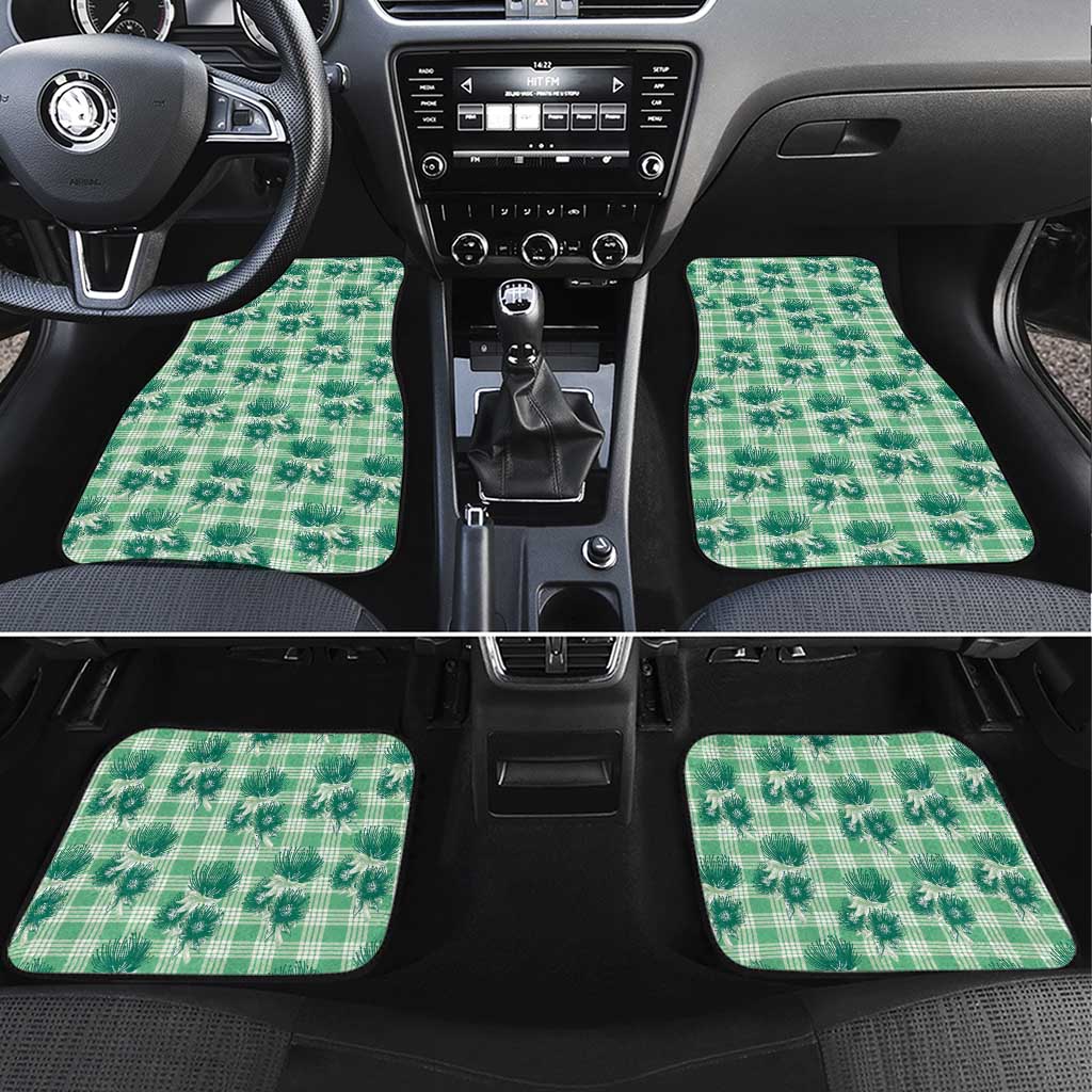 Green Palaka Hawaii Car Mats Hawaiian Lehua Blossoms