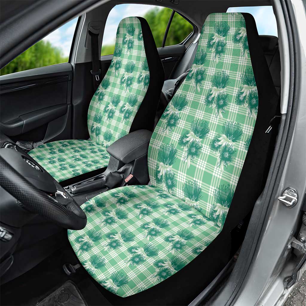Green Palaka Hawaii Car Seat Cover Hawaiian Lehua Blossoms