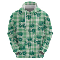 Green Palaka Hawaii Hoodie Hawaiian Lehua Blossoms