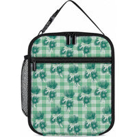 Green Palaka Hawaii Lunch Bag Hawaiian Lehua Blossoms LT05 10.2 × 8.3 × 4.3 inch Green - Polynesian Pride