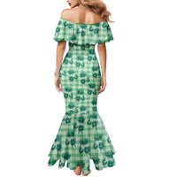 Green Palaka Hawaii Mermaid Dress Hawaiian Lehua Blossoms