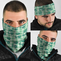 Green Palaka Hawaii Neck Gaiter Hawaiian Lehua Blossoms
