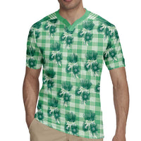 Green Palaka Hawaii Rugby Jersey Hawaiian Lehua Blossoms