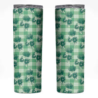 Green Palaka Hawaii Skinny Tumbler Hawaiian Lehua Blossoms