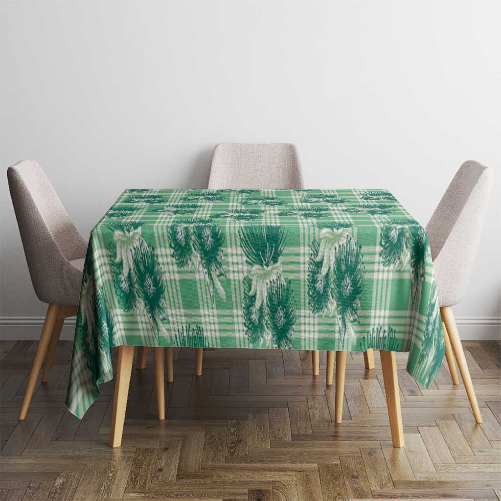 Green Palaka Hawaii Tablecloth Hawaiian Lehua Blossoms