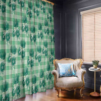 Green Palaka Hawaii Window Curtain Hawaiian Lehua Blossoms