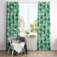 Green Palaka Hawaii Window Curtain Hawaiian Lehua Blossoms