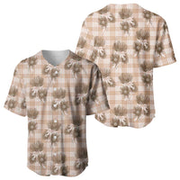 Brown Palaka Hawaii Baseball Jersey Hawaiian Lehua Blossoms