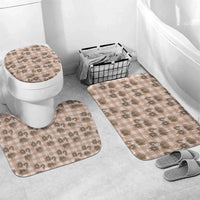 Brown Palaka Hawaii Bathroom Set Hawaiian Lehua Blossoms