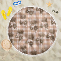 Brown Palaka Hawaii Beach Blanket Hawaiian Lehua Blossoms