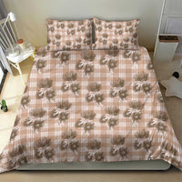 Brown Palaka Hawaii Bedding Set Hawaiian Lehua Blossoms