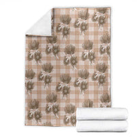 Brown Palaka Hawaii Blanket Hawaiian Lehua Blossoms