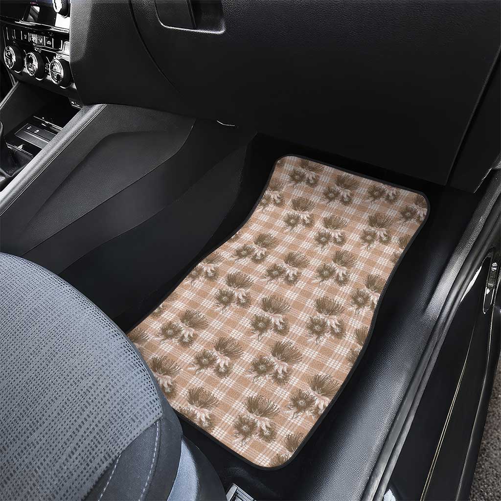 Brown Palaka Hawaii Car Mats Hawaiian Lehua Blossoms