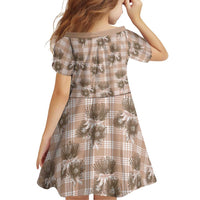 Brown Palaka Hawaii Family Matching Off Shoulder Short Dress and Hawaiian Shirt Hawaiian Lehua Blossoms LT05 - Polynesian Pride
