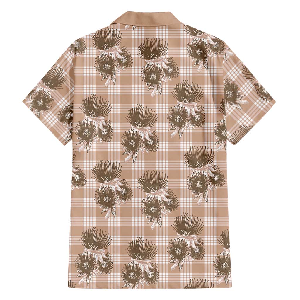 Brown Palaka Hawaii Family Matching Tank Maxi Dress and Hawaiian Shirt Hawaiian Lehua Blossoms LT05 - Polynesian Pride