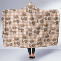 Brown Palaka Hawaii Hooded Blanket Hawaiian Lehua Blossoms
