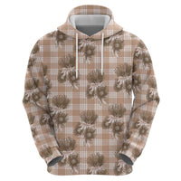 Brown Palaka Hawaii Hoodie Hawaiian Lehua Blossoms