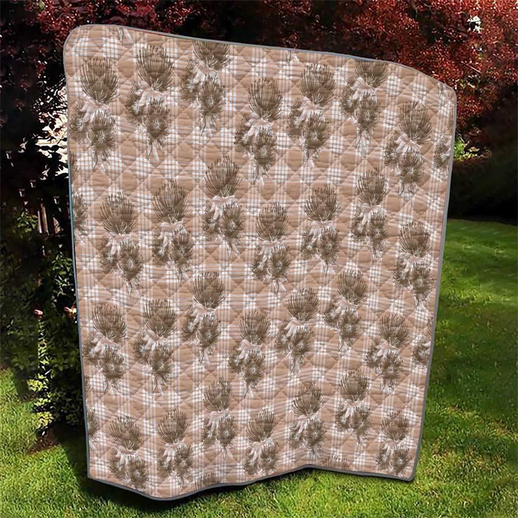 Brown Palaka Hawaii Quilt Hawaiian Lehua Blossoms