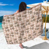 Brown Palaka Hawaii Sarong Hawaiian Lehua Blossoms