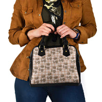 Brown Palaka Hawaii Shoulder Handbag Hawaiian Lehua Blossoms