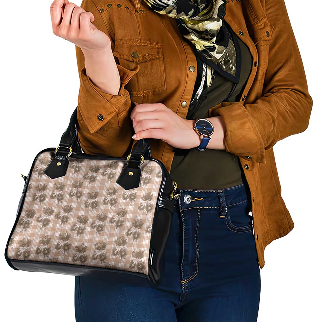 Brown Palaka Hawaii Shoulder Handbag Hawaiian Lehua Blossoms