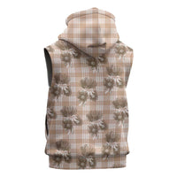 Brown Palaka Hawaii Sleeveless Hoodie Hawaiian Lehua Blossoms