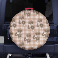 Brown Palaka Hawaii Spare Tire Cover Hawaiian Lehua Blossoms