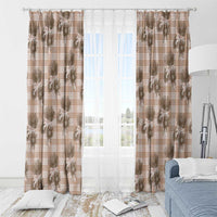 Brown Palaka Hawaii Window Curtain Hawaiian Lehua Blossoms