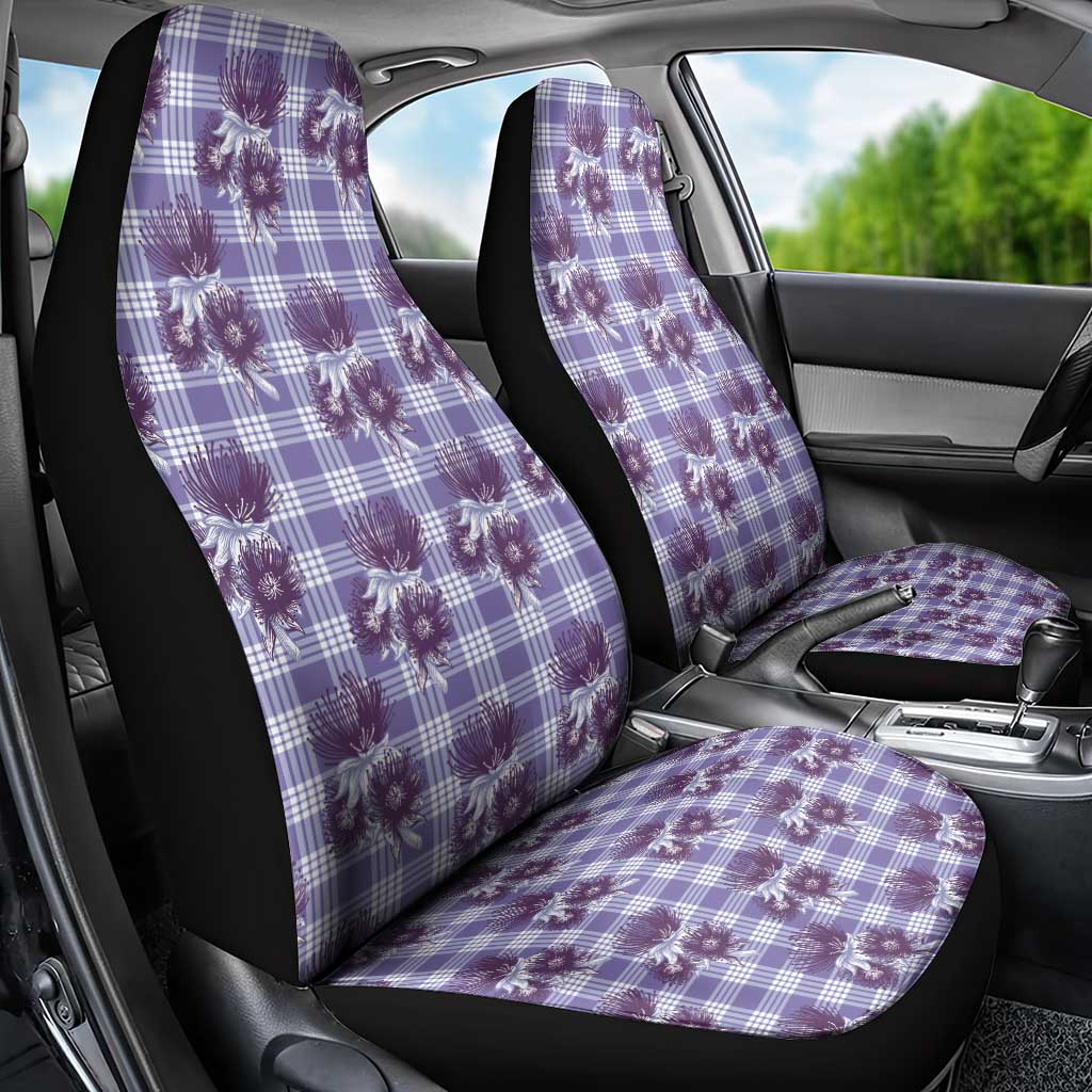 Purple Palaka Hawaii Car Seat Cover Hawaiian Lehua Blossoms