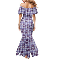 Purple Palaka Hawaii Family Matching Mermaid Dress and Hawaiian Shirt Hawaiian Lehua Blossoms LT05 - Polynesian Pride