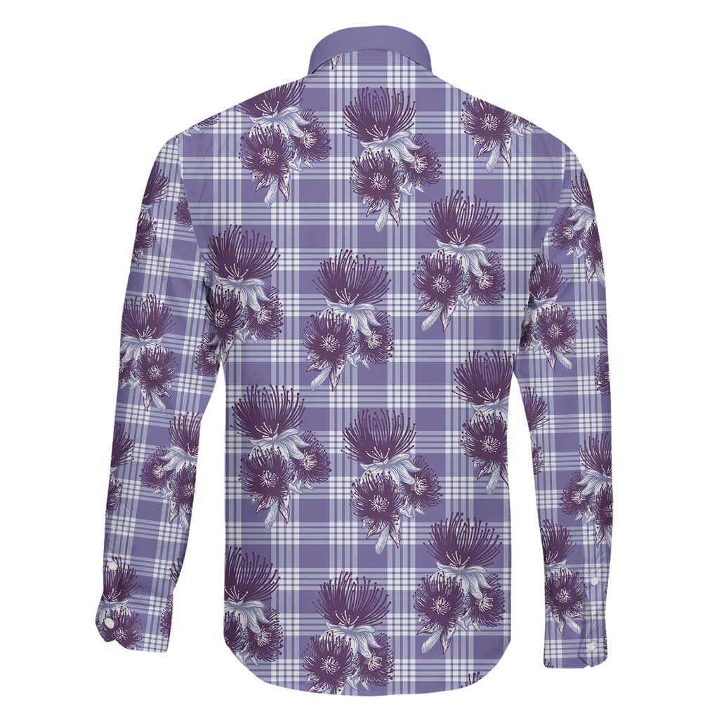 Purple Palaka Hawaii Family Matching Puletasi and Hawaiian Shirt Hawaiian Lehua Blossoms LT05 - Polynesian Pride