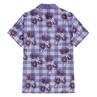 Purple Palaka Hawaii Family Matching Short Sleeve Bodycon Dress and Hawaiian Shirt Hawaiian Lehua Blossoms LT05 - Polynesian Pride