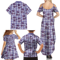 Purple Palaka Hawaii Family Matching Summer Maxi Dress and Hawaiian Shirt Hawaiian Lehua Blossoms LT05 - Polynesian Pride