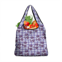 Purple Palaka Hawaii Grocery Bag Hawaiian Lehua Blossoms