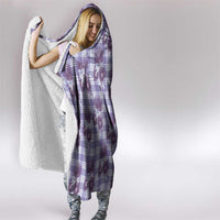 Purple Palaka Hawaii Hooded Blanket Hawaiian Lehua Blossoms